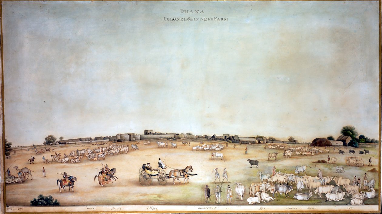 ?Dhana Skinner ezredes farmja?, 1828 alkotó: Ghulam Ali Khan