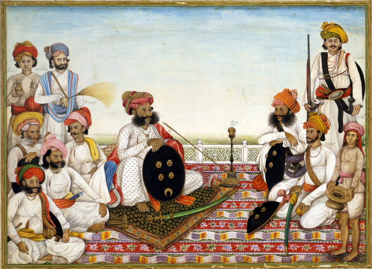 Thakur Dawlat Singh az udvaroncok között, 1825 körül alkotó: Ghulam Ali Khan