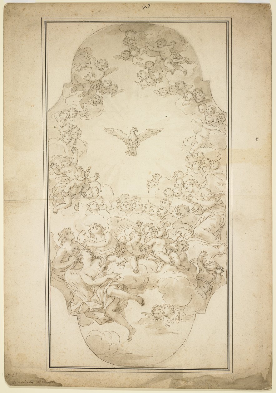 A Szentlélek, 1680-as évek (toll és barna tinta, valamint fekete kréta nyomai) alkotó: Giacinto Brandi
