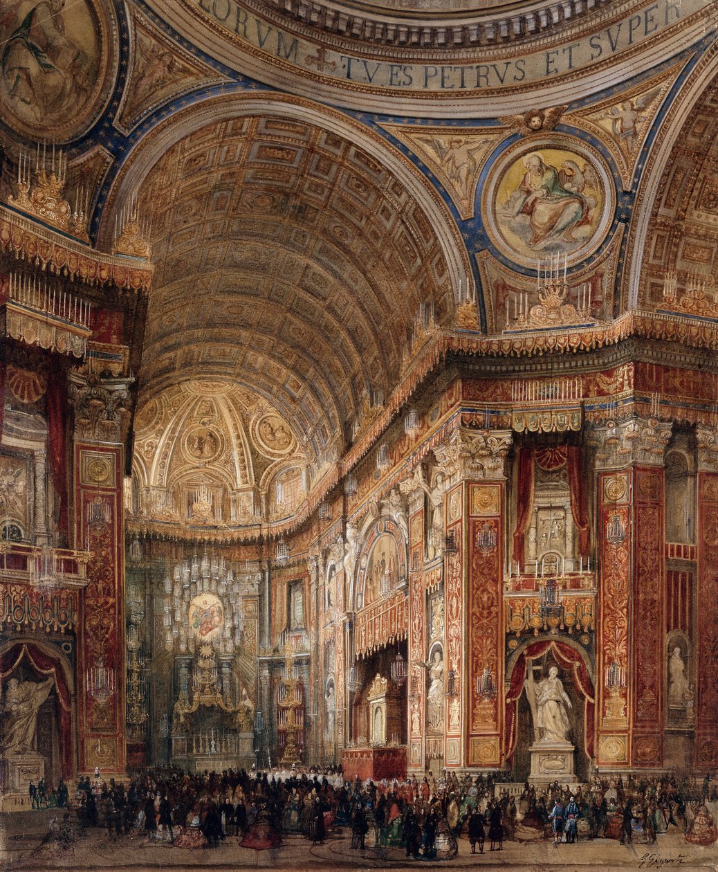 Szent Péter-bazilika, Róma (ceruza és akvarell) alkotó: Giacinto Gigante