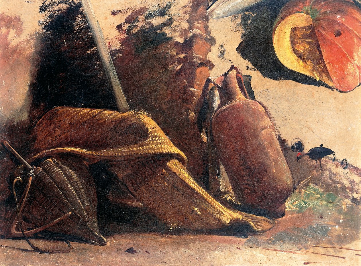 Csendélet sütőtökkel, 1844 körül (akvarell) alkotó: Giacinto Gigante