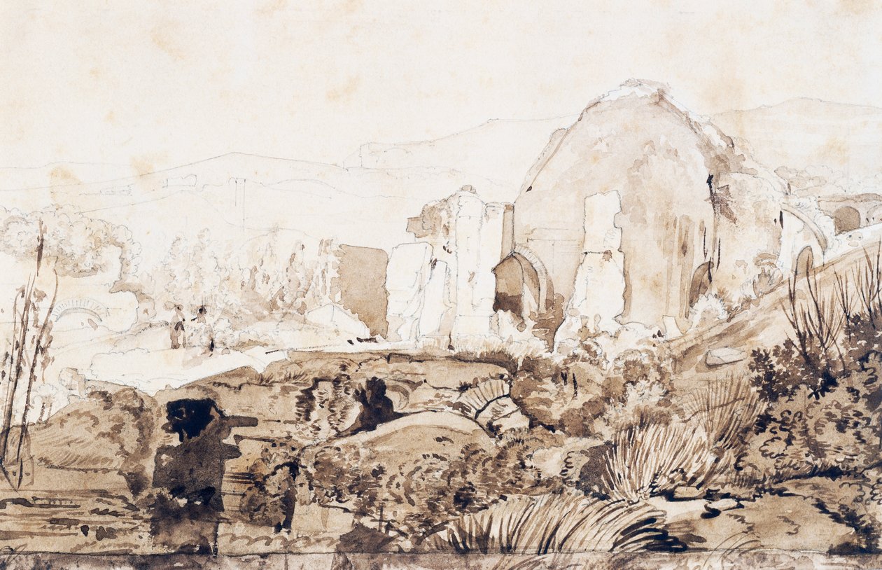 Diana temploma Baiában, 1844 körül alkotó: Giacinto Gigante