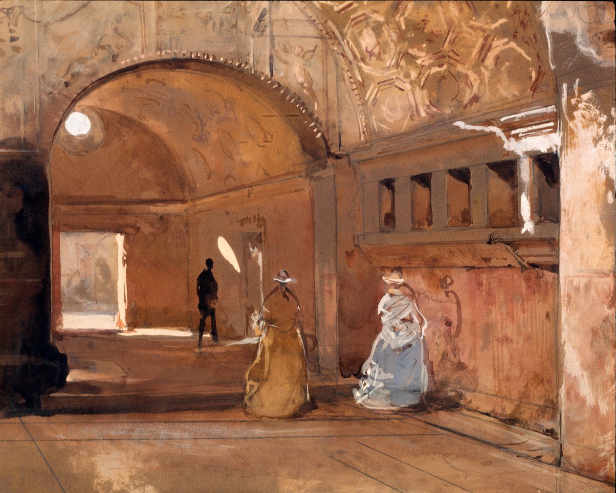 The Baths of Pompei Akvarell, Giacinto Gigante (1806-1876) 19. századi Nemzeti Modern Művészeti Galéria, Róma alkotó: Giacinto Gigante