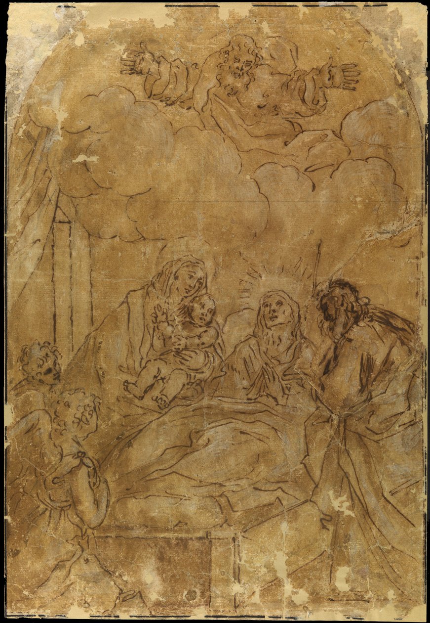 Szent Anna halála alkotó: Giacomo Cavedone