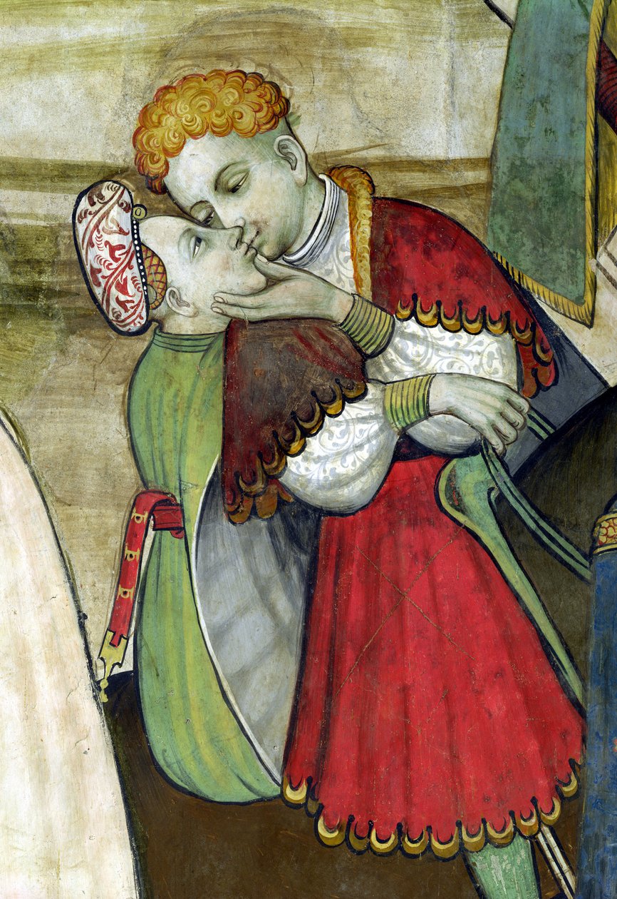 Az élet forrása, egy ölelkező pár részlete, 1418-30 alkotó: Giacomo Jaquerio