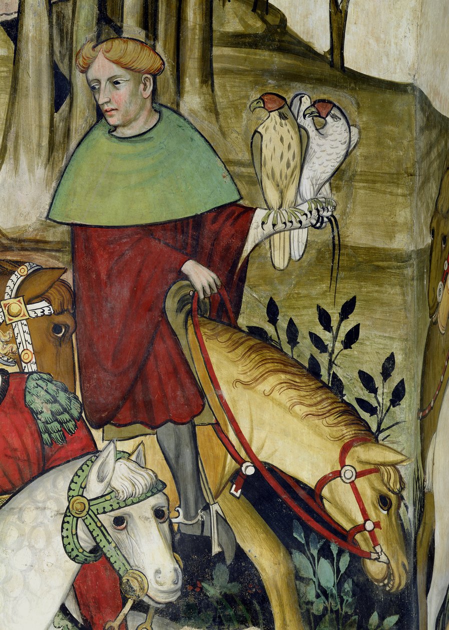 Az élet forrása, részlet a szökőkúthoz visszatérő solymászról, 1418-30 alkotó: Giacomo Jaquerio