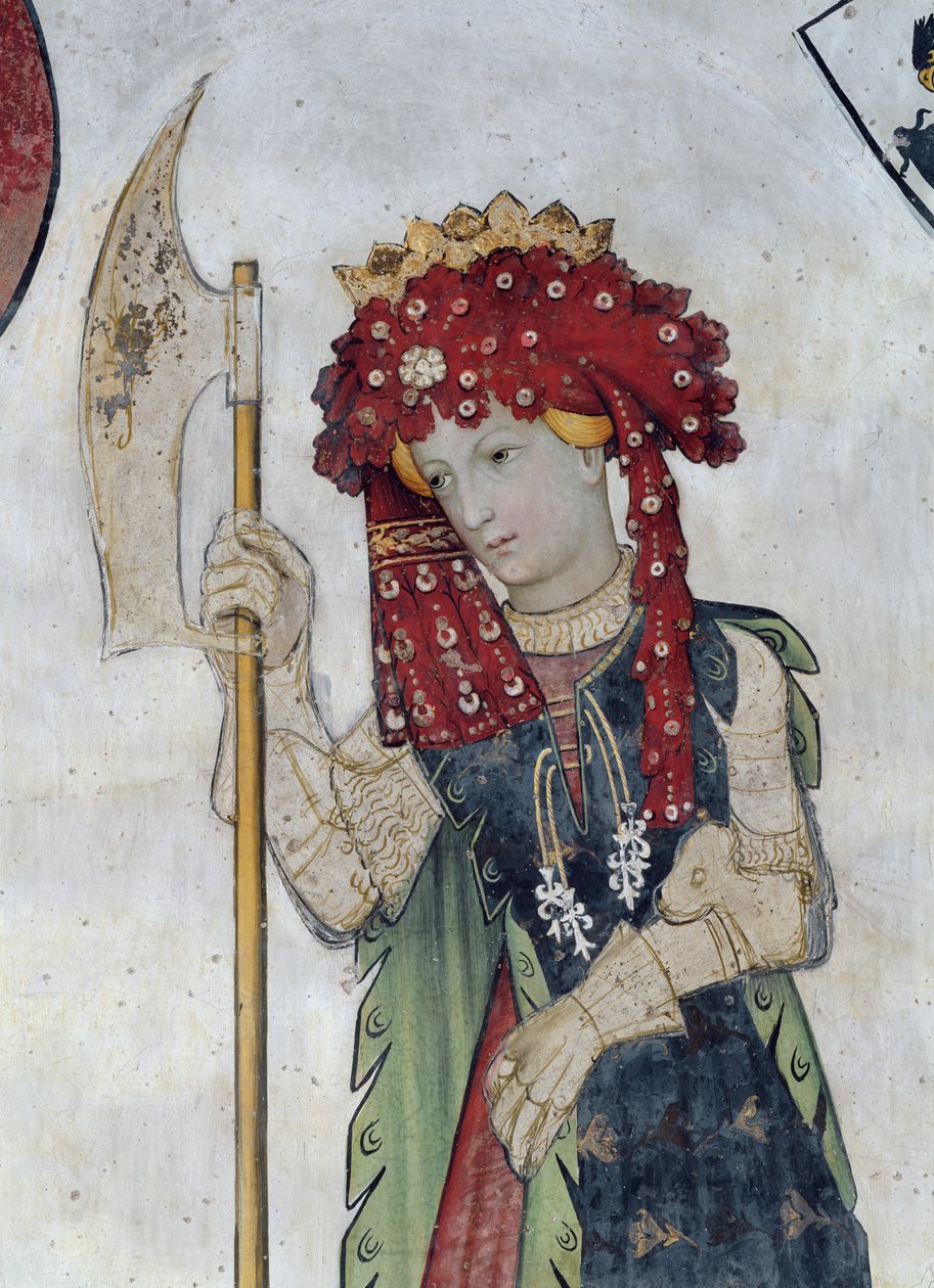 A kilenc méltóság és a kilenc méltóságos nő, részlet Tamari, 1418-30 alkotó: Giacomo Jaquerio