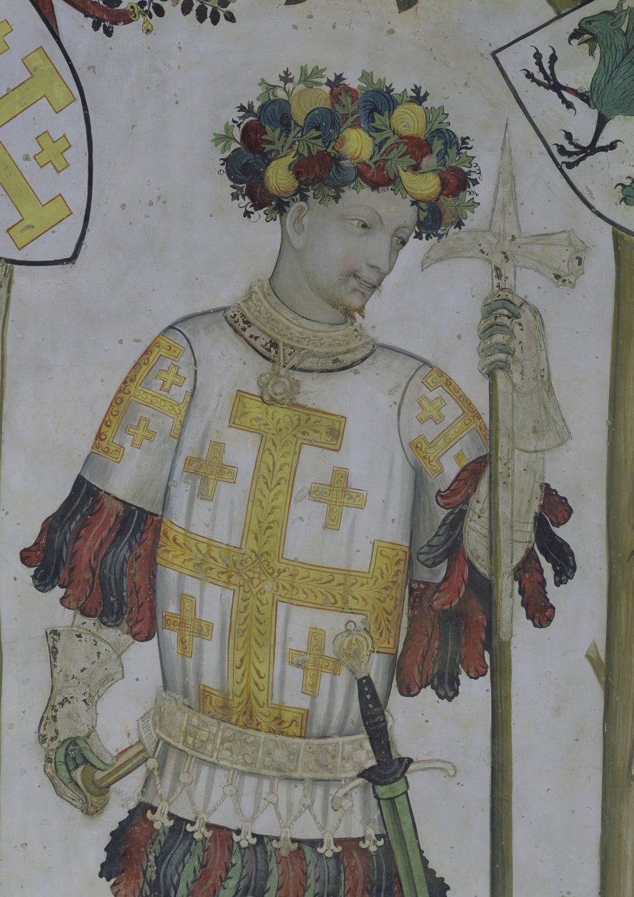 The Nine Worthies, Godfrey de Bouillon (kb.1060-1100) részlete 1418-30 alkotó: Giacomo Jaquerio