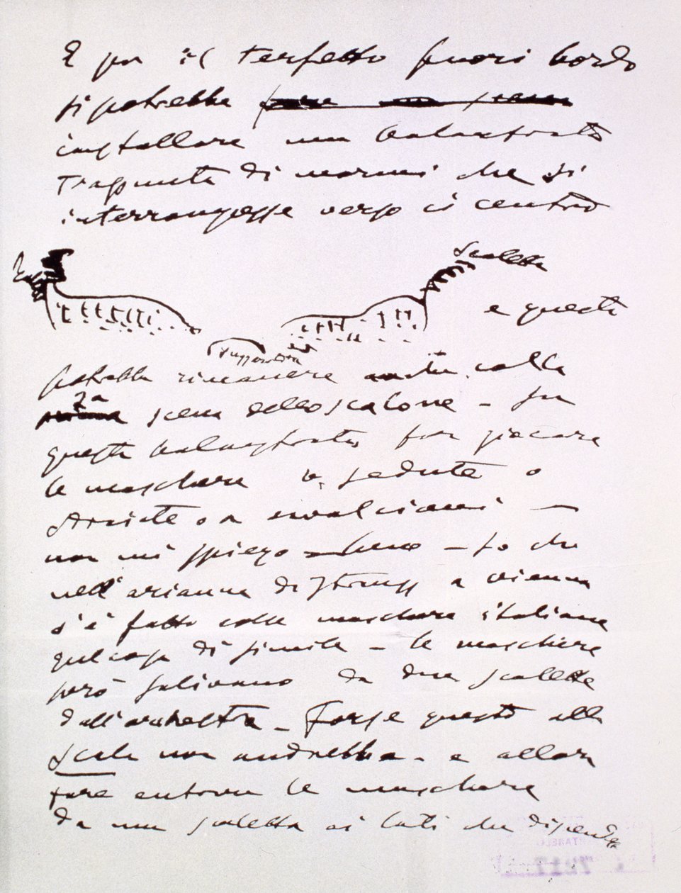 Levél (tinta papíron) alkotó: Giacomo Puccini