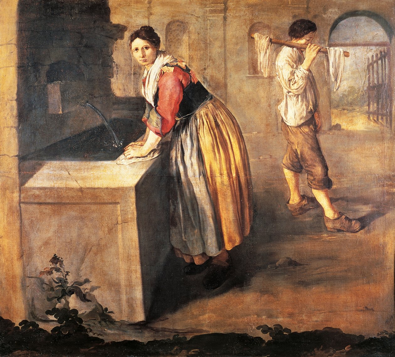 Giacomo Ceruti mosónője, Pitocchetto (1698-1767), olaj, vászon alkotó: Giacomo Ceruti