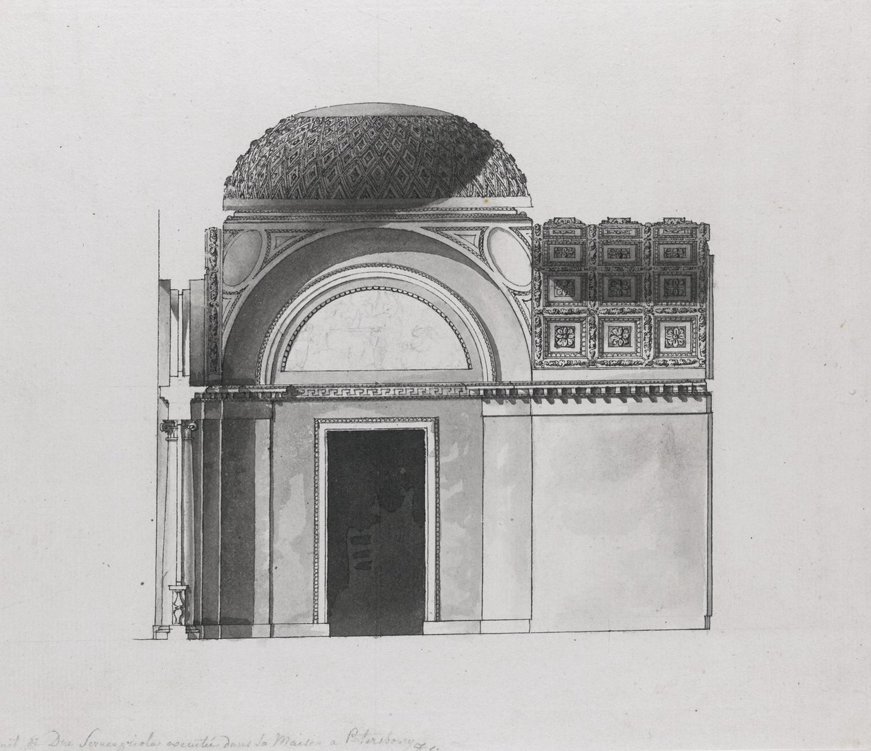 Szekrénytervezés a pétervári Serracapriola herceg számára alkotó: Giacomo Antonio Domenico Quarenghi