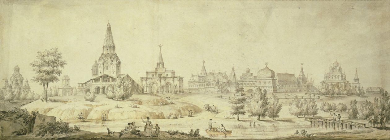 Kolomenszkoje látképe, 1795 alkotó: Giacomo Antonio Domenico Quarenghi