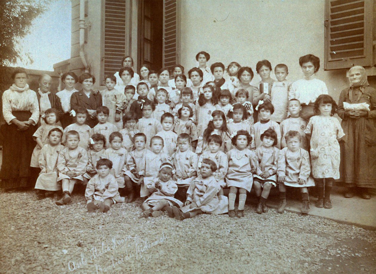 Tartalékos gyermekei az „Italia Nuova” óvodában, 1915.09.20. (f/w fotó) alkotó: Giacomo Brogi