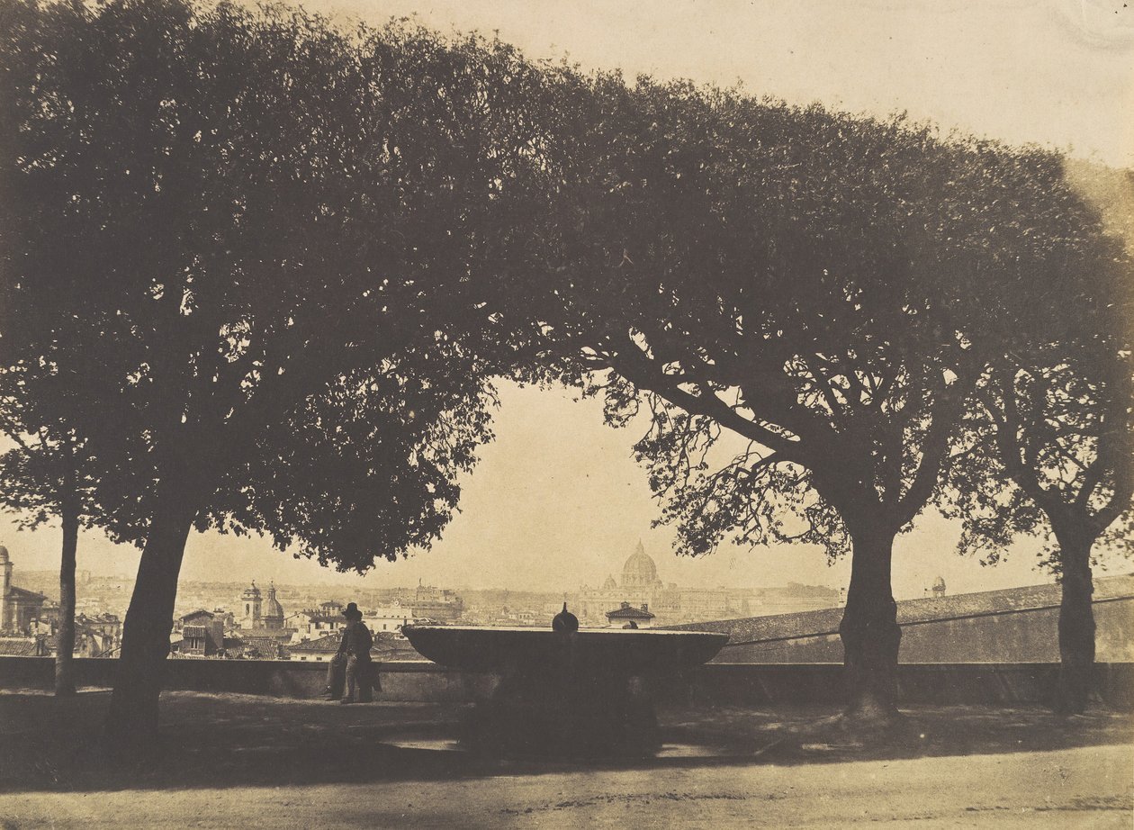 Kilátás a Francia Akadémiáról a Villa Mediciben, kb. 1852. alkotó: Giacomo Caneva