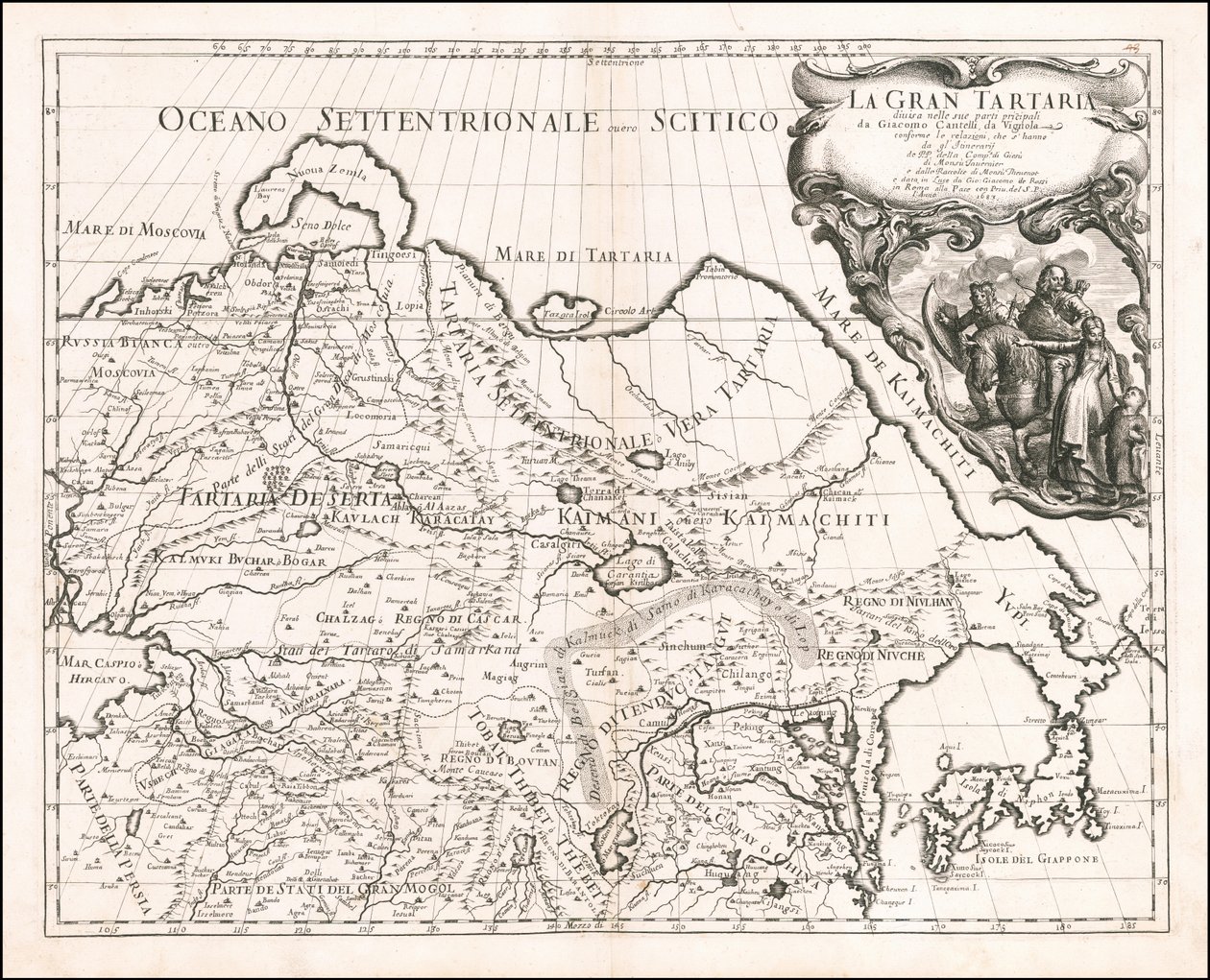 Giacomo Cantelli da Vignola 1683-as Nagy-Tartária térképe alkotó: Giacomo Cantelli