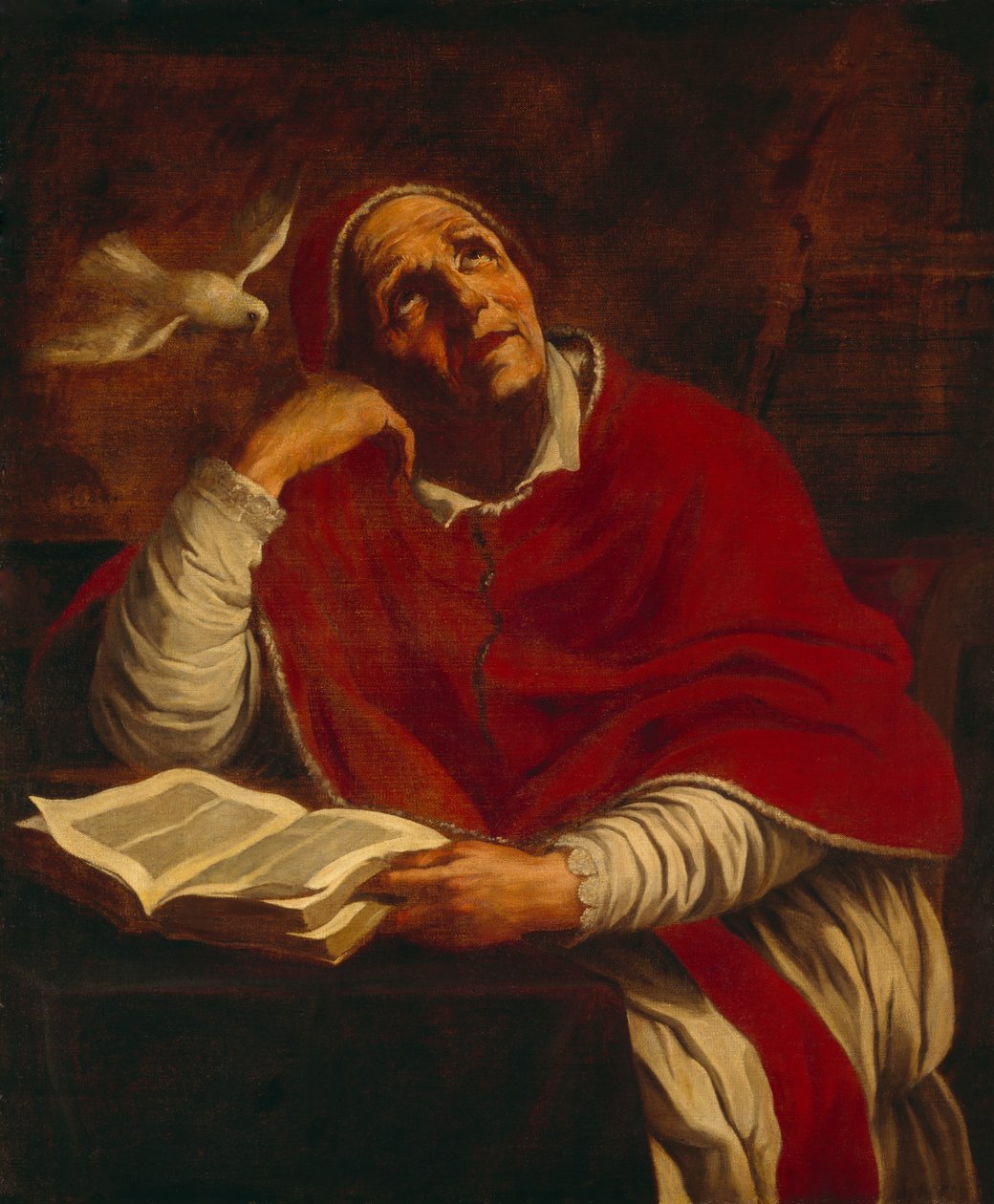 Szent Gergely (olaj, vászon) alkotó: Giacomo Cavedone