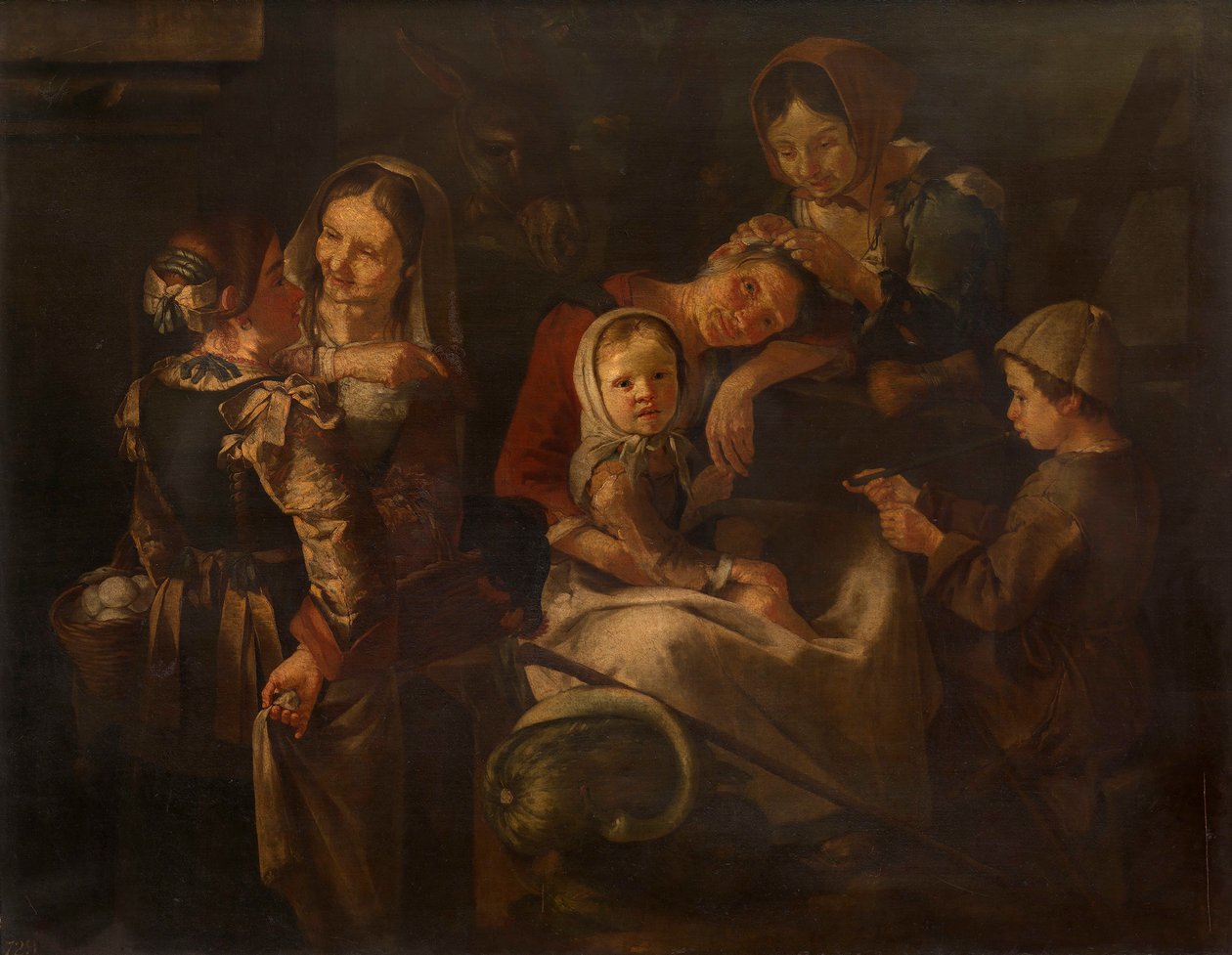 Parasztasszonyok és gyermekek alkotó: Giacomo Francesco Cipper