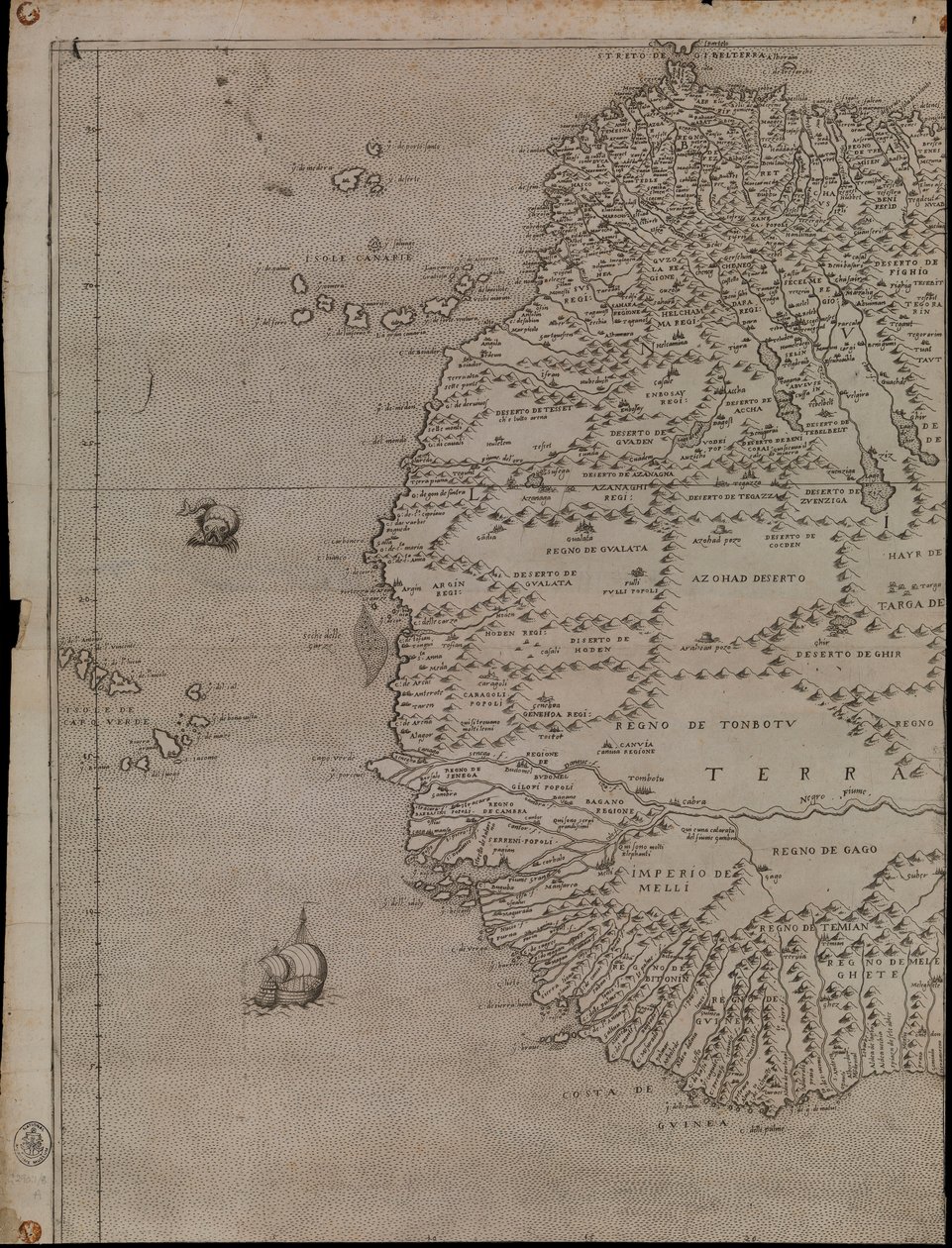 Afrika térképe alkotó: Giacomo Gastaldi
