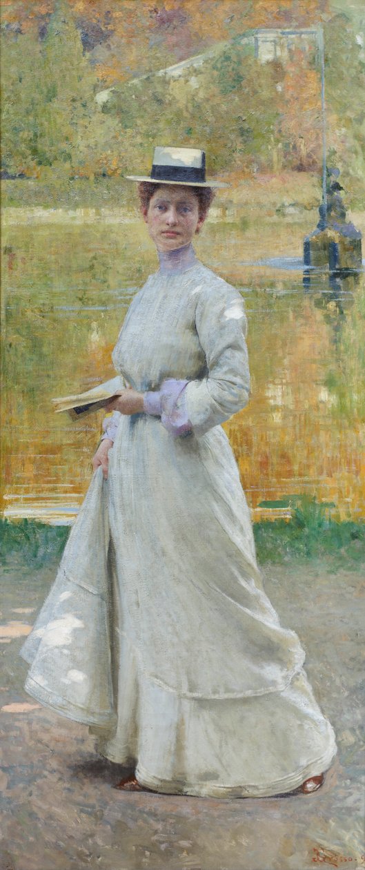 Szabadtéri portré, 1902 körül (olaj, vászon) alkotó: Giacomo Grosso