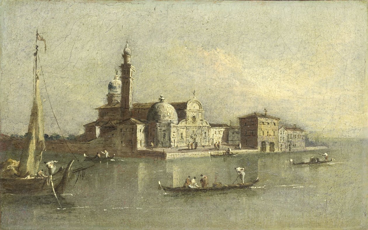 Kilátás az Isola di San Michele-re Velencében alkotó: Giacomo Guardi (attributed to)