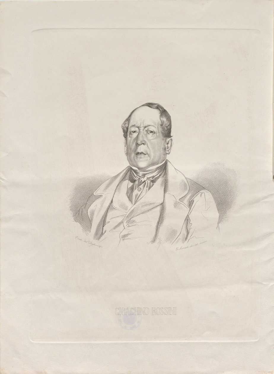 Gioachino Antonio Rossini 1792-1868, 1852 zeneszerző portréja. alkotó: Giacomo Luzzati