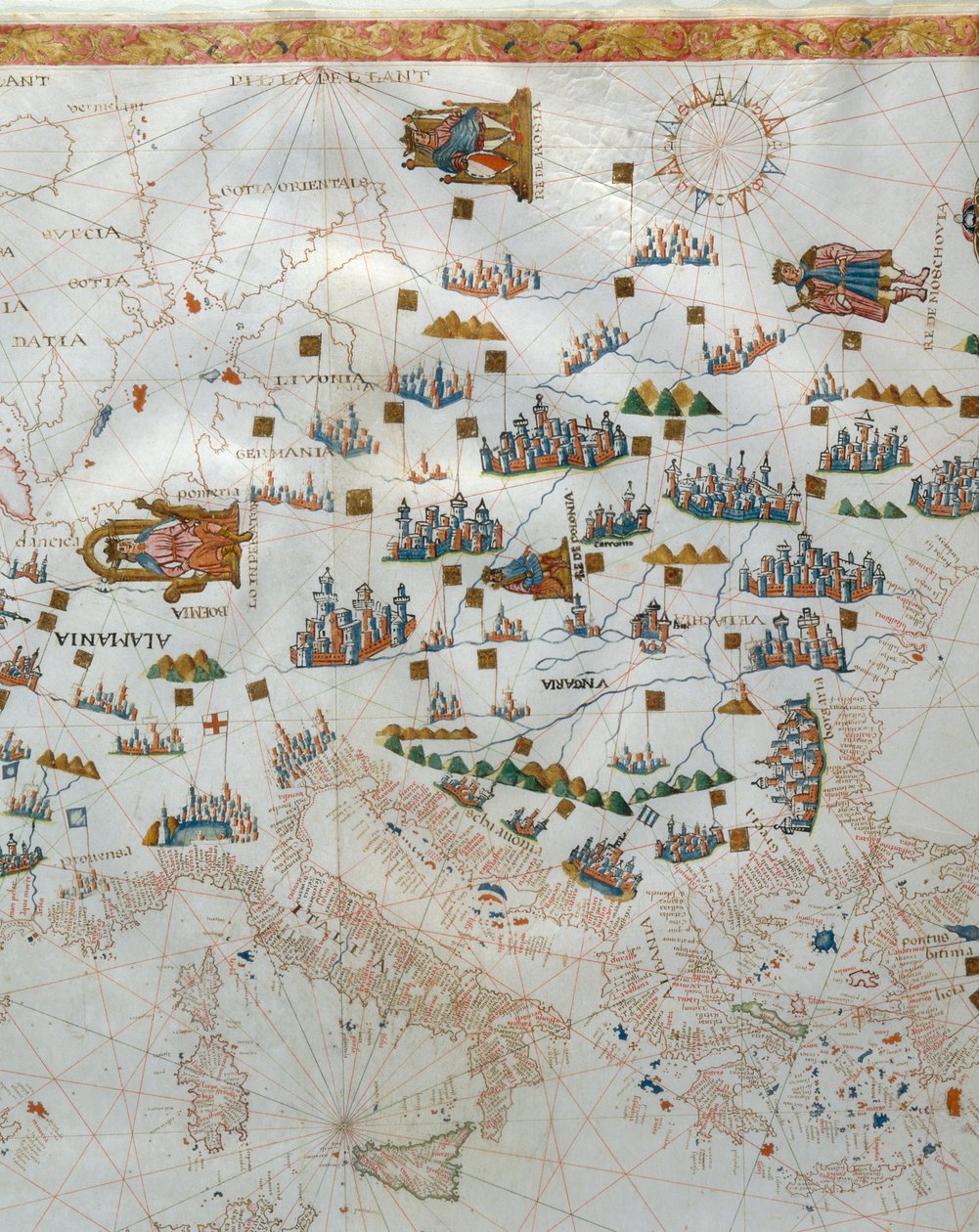Hajózási térkép, Nyugat-Európa részlete, 1564 alkotó: Giacomo Maggiolo