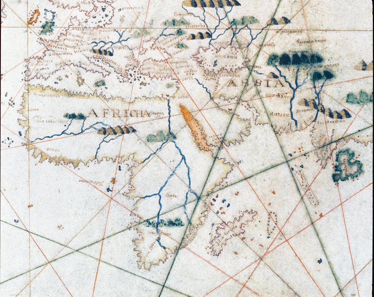 Európa és Észak-Afrika partjai (portulán alkotó: Giacomo Maggiolo