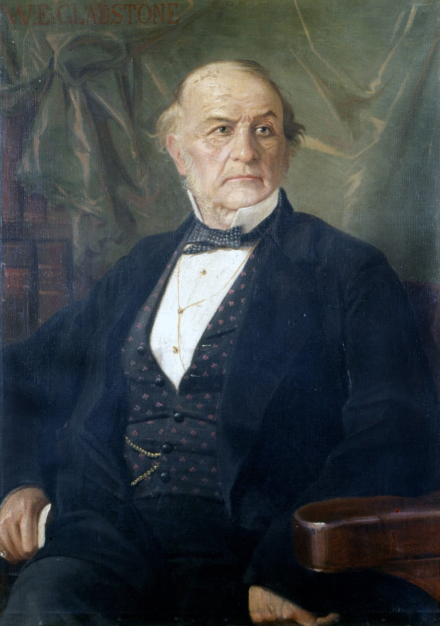William Ewart Gladstone portréja.Brit politikus (1809-1898) .Mantegazza festménye. Milánói Risorgimento Múzeum alkotó: Giacomo Mantegazza