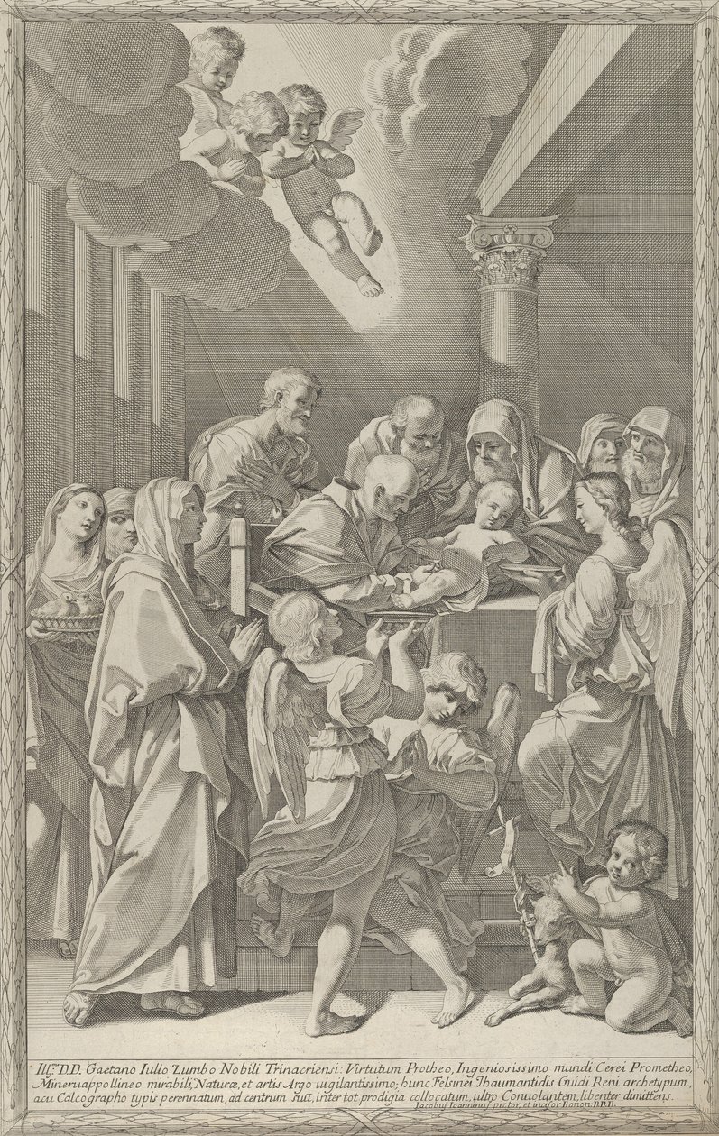 Krisztus körülmetélése, az őt körülvevő férfiak, nők és angyalok csoportja, a te..., 1687-1717. alkotó: Giacomo Maria Giovannini