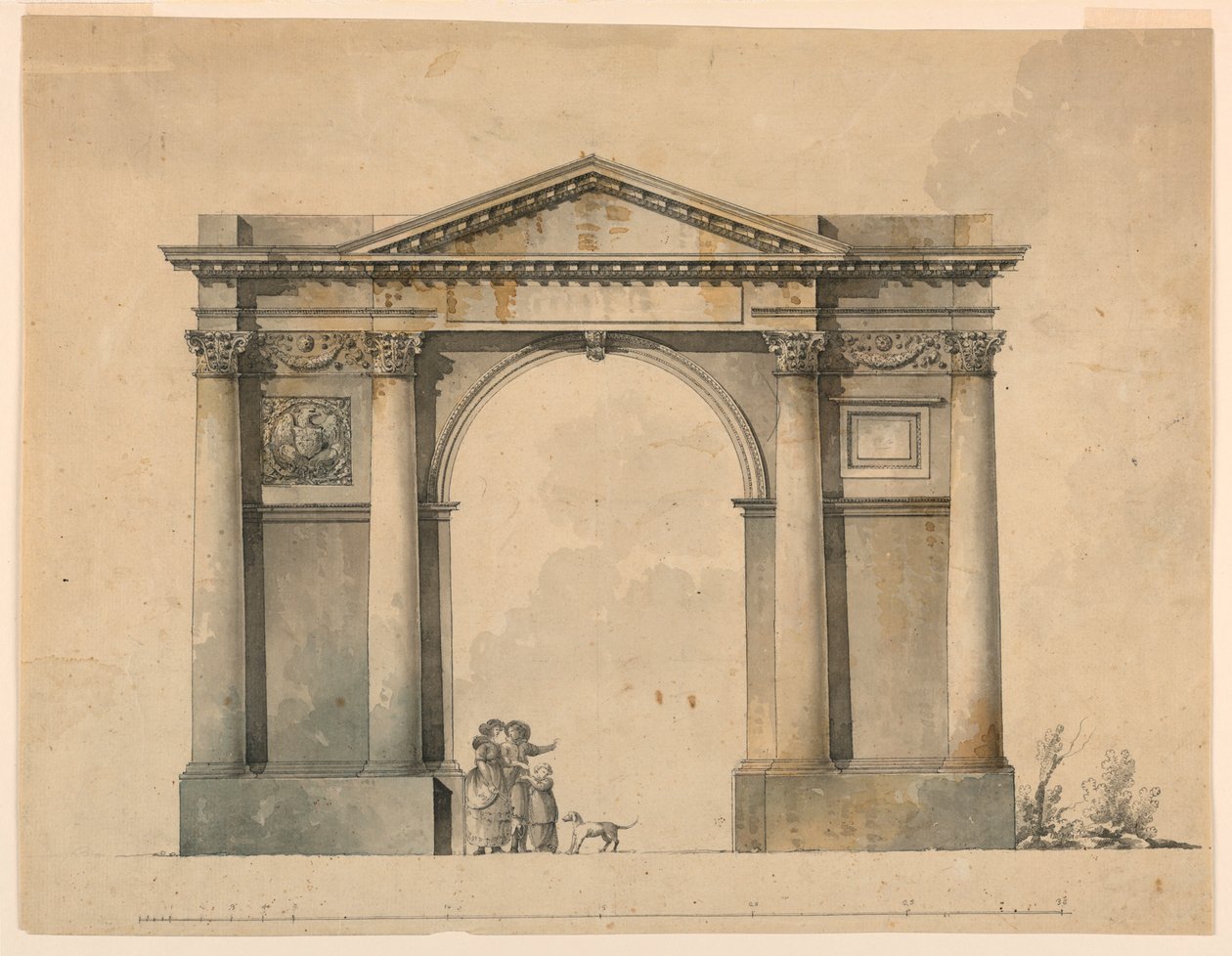 Diadalív tervezése Napoleon IN számára, Bergamo, Olaszország alkotó: Giacomo Quarenghi