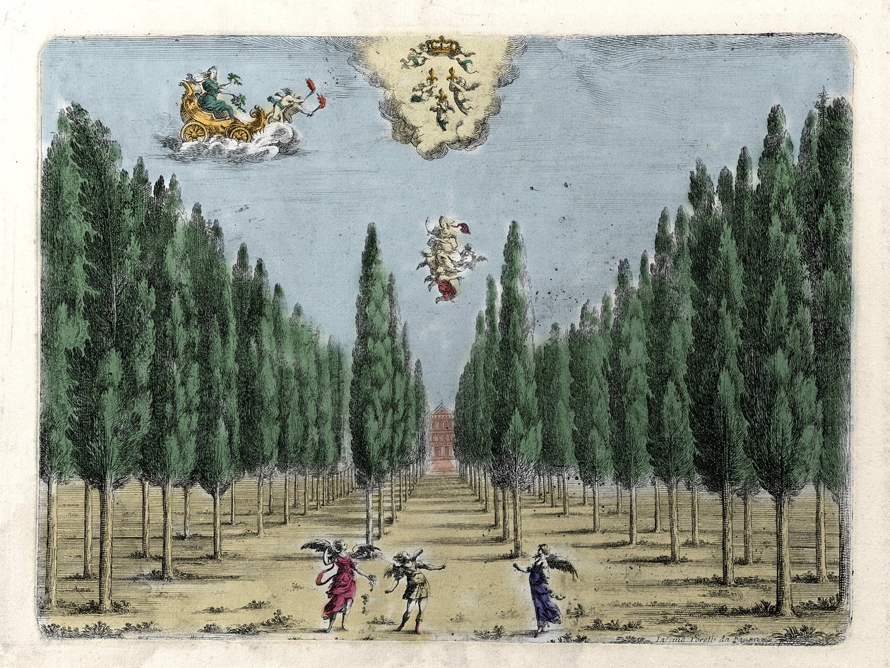 Illusztráció az operához 5 felvonásban: Francesco Sacrati „La finta pazza” (La Folle supposee). Jacopo Torelli metszete alkotó: Giacomo Torelli