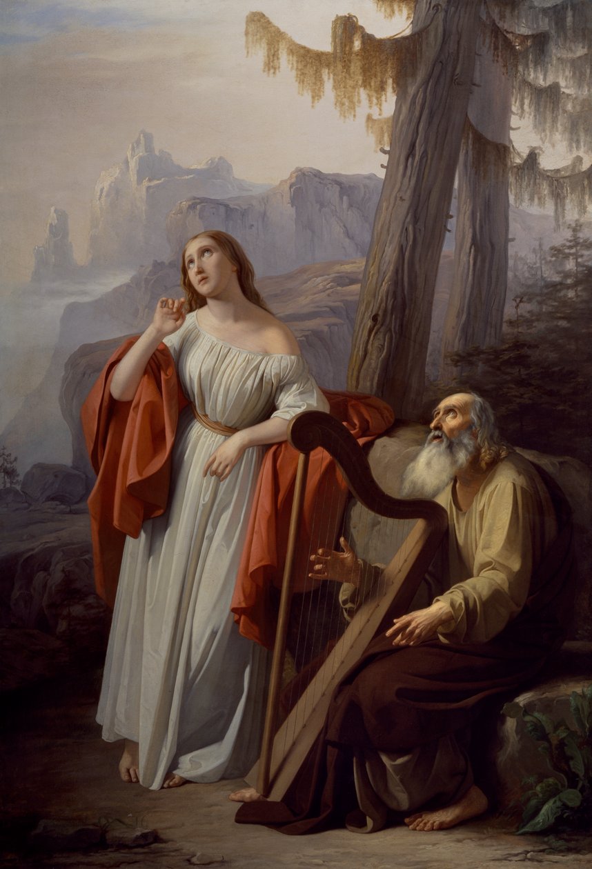 Giacomo Trecourt (1812-1882) az Ossian énekes hőstettei Carthonról Malvinába alkotó: Giacomo Trecourt