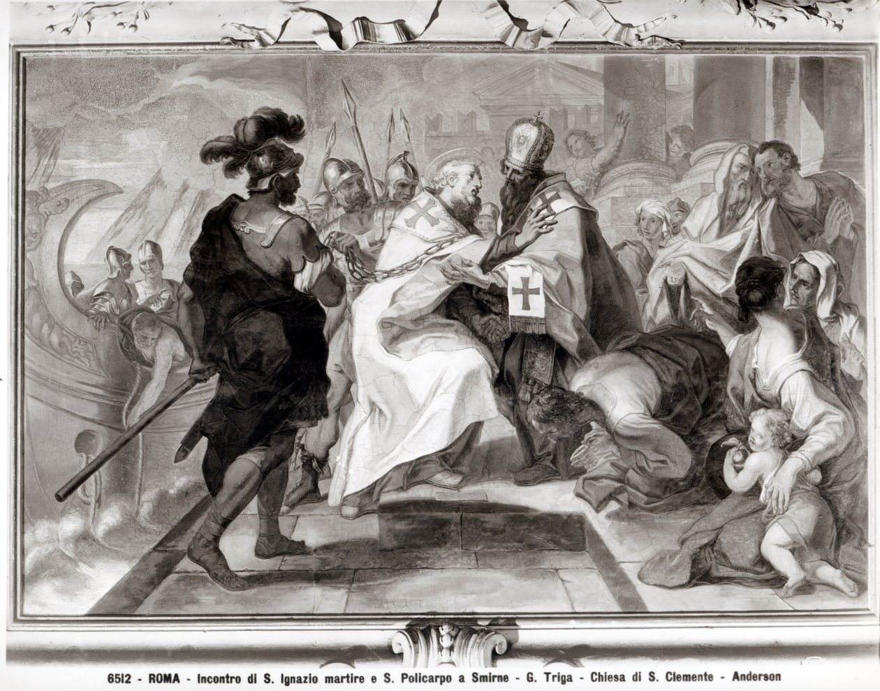 Antiochiai Szent Ignác (i.sz. 107) és Szmirnai Szent Polikárp (i.sz. 69-kb. 155) találkozása alkotó: Giacomo Triga