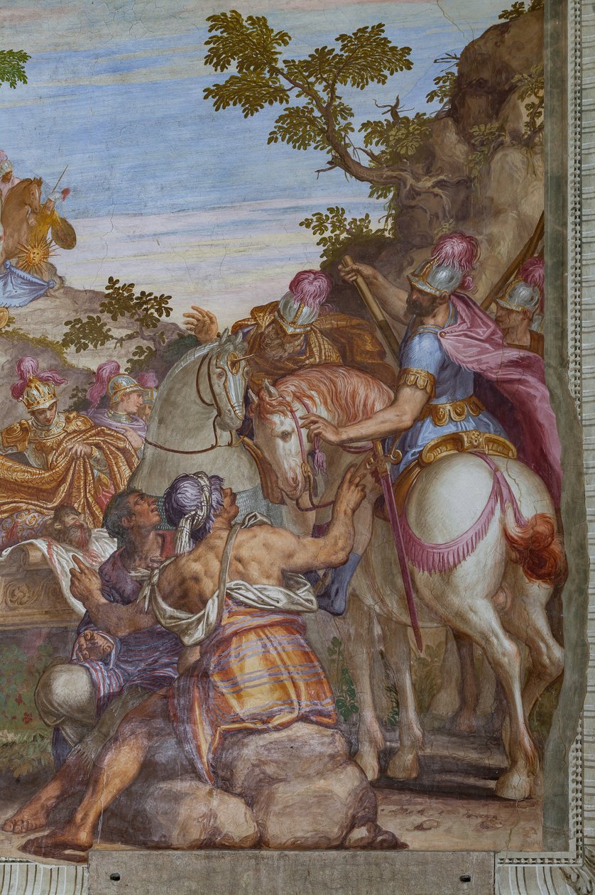 Nagy Sándor Dareiosz holttestét palásttal takarja, Főterem alkotó: Giambattista (1526 78) Zelotti
