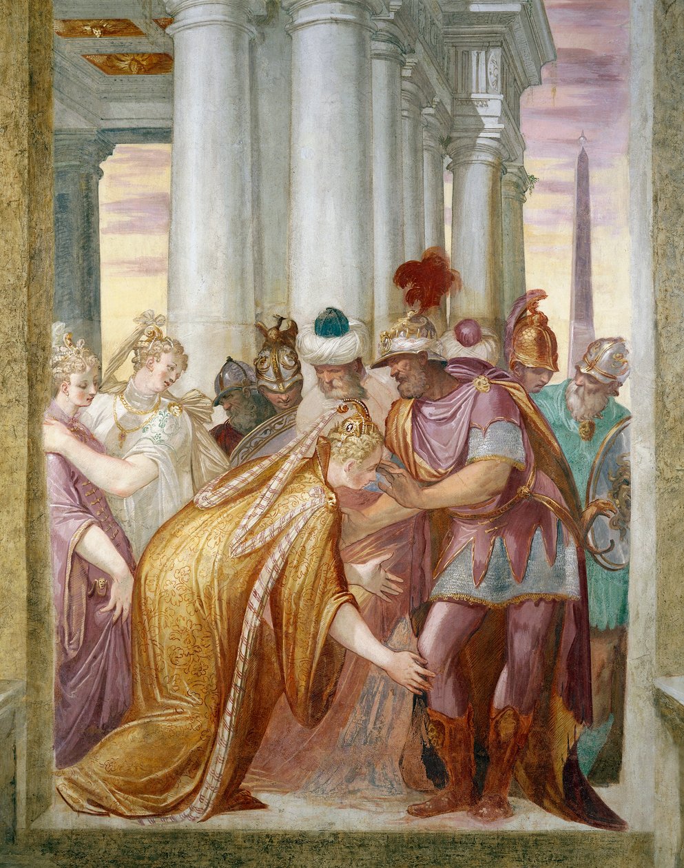 Sophonisba könyörög Masinissának alkotó: Giambattista Zelotti