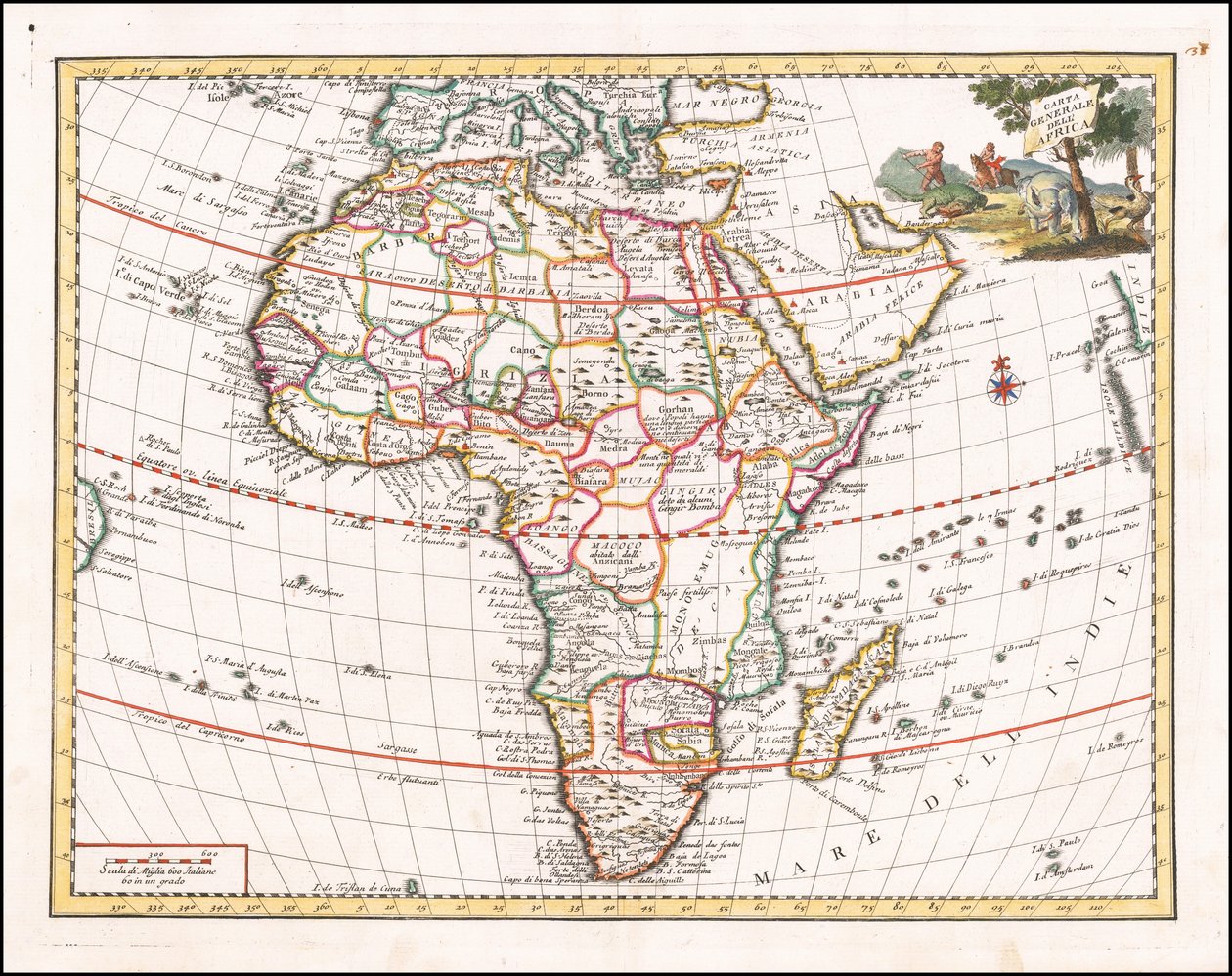 Giambattista Albrizzi 1740-es Afrika térképe alkotó: Giambattista Albrizzi
