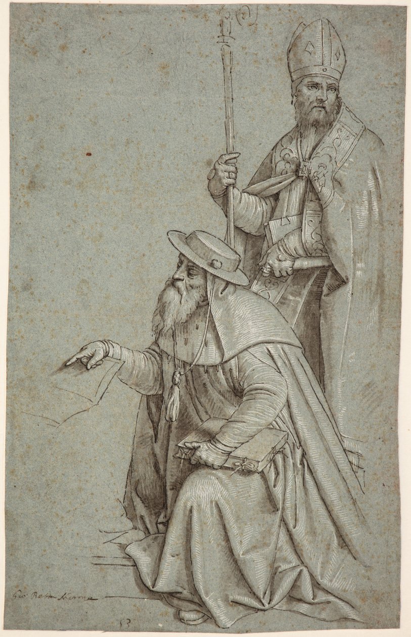 Szent Jeromos és Szent Ágoston / Ambrose alkotó: Giambattista Moroni