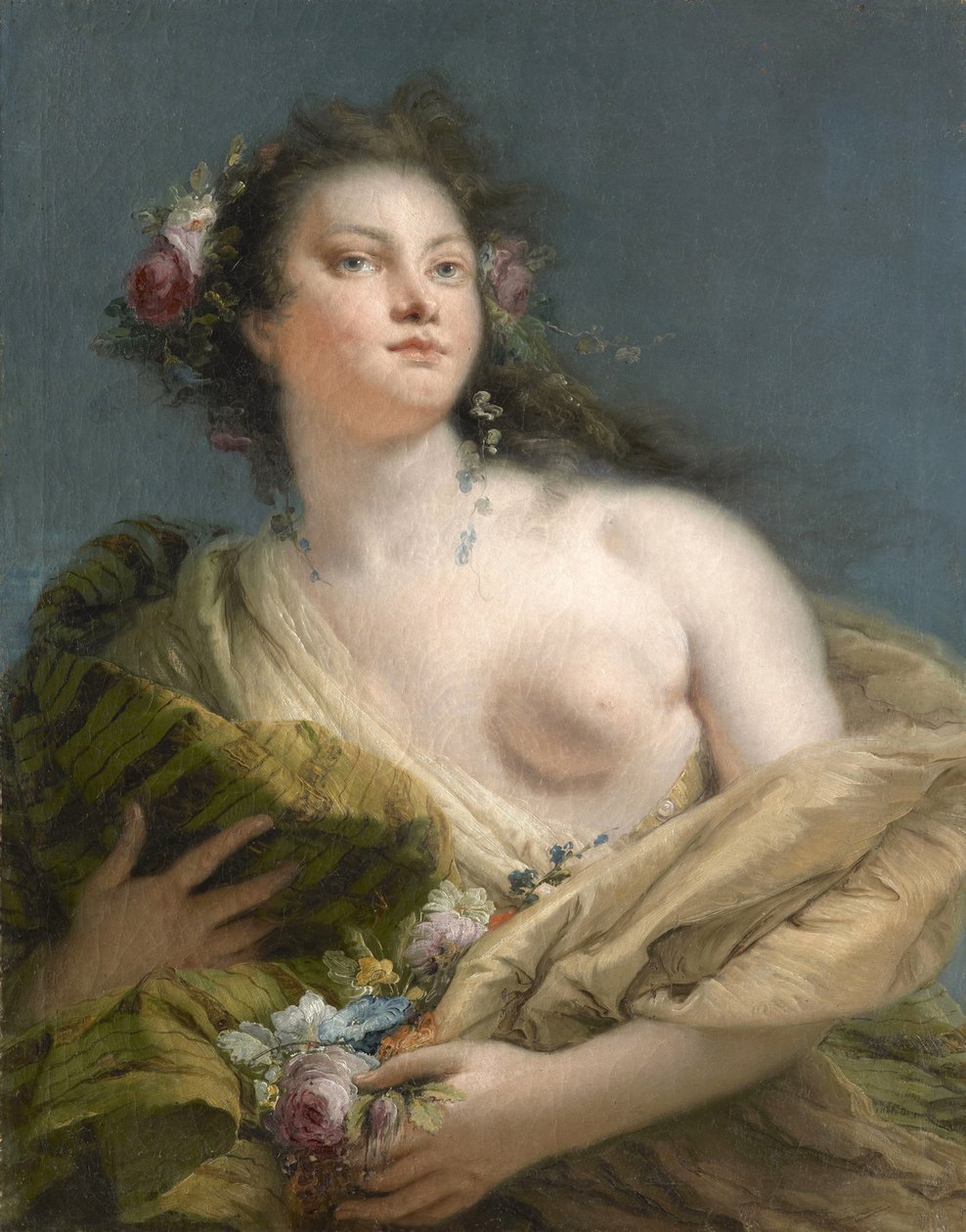 Egy hölgy portréja, mint Flóra, 1760 körül. alkotó: Giambattista Tiepolo