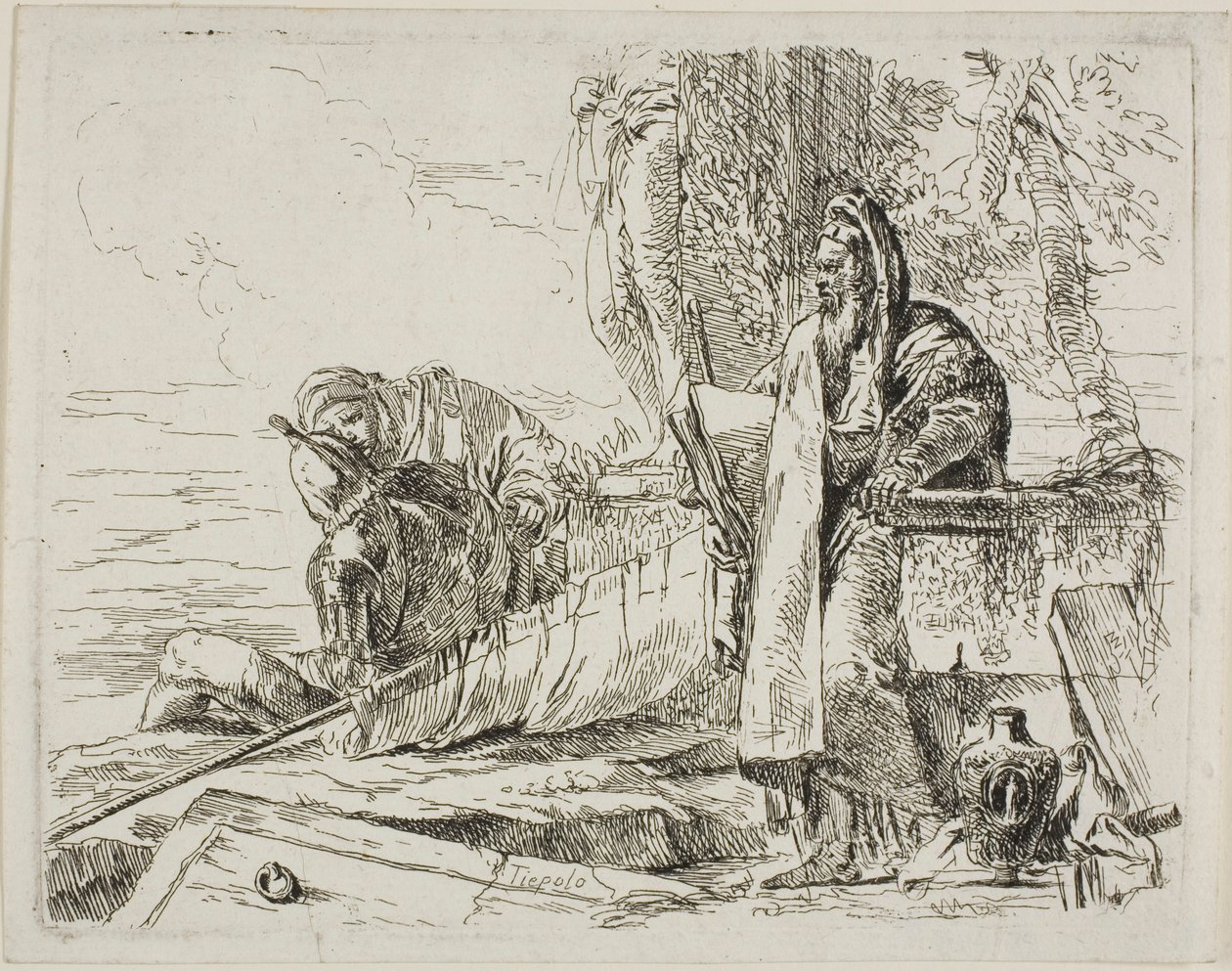 Álló filozófus és két másik alak, Capriccitól alkotó: Giambattista Tiepolo