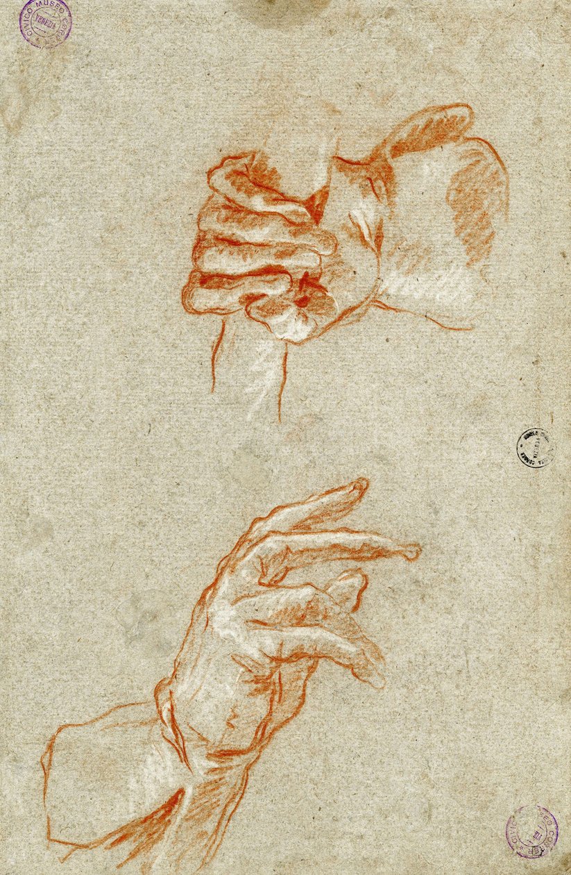 A kezek tanulmányozása. alkotó: Giambattista Tiepolo