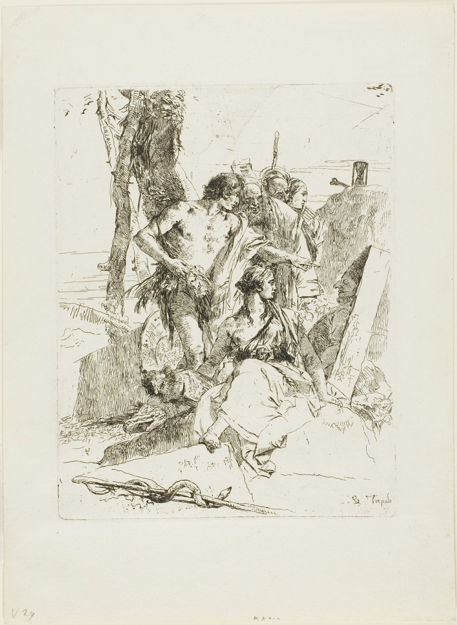 Punchinello sírjának felfedezése, Scherzitől alkotó: Giambattista Tiepolo
