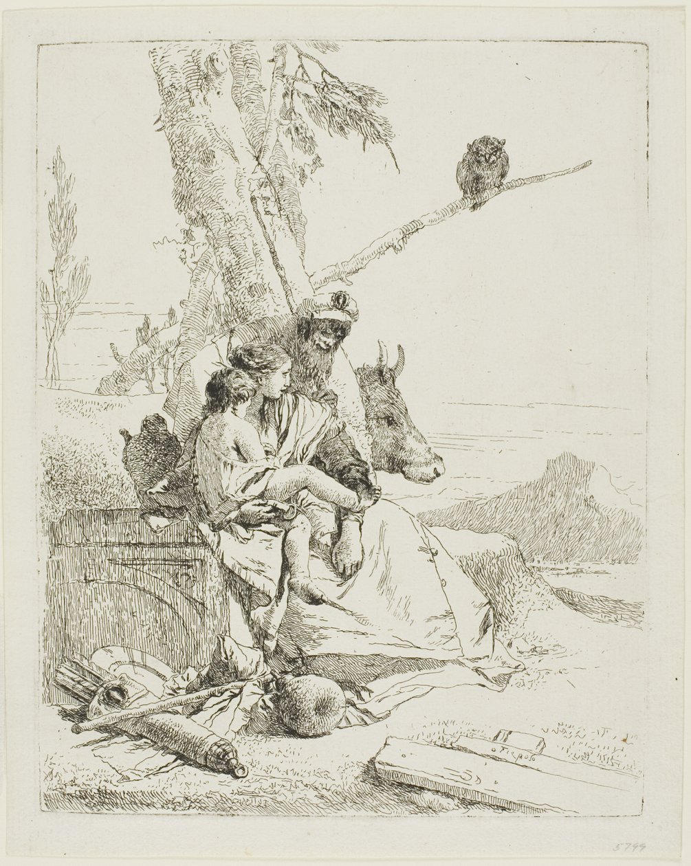 A keleti paraszt családja, Scherziből alkotó: Giambattista Tiepolo