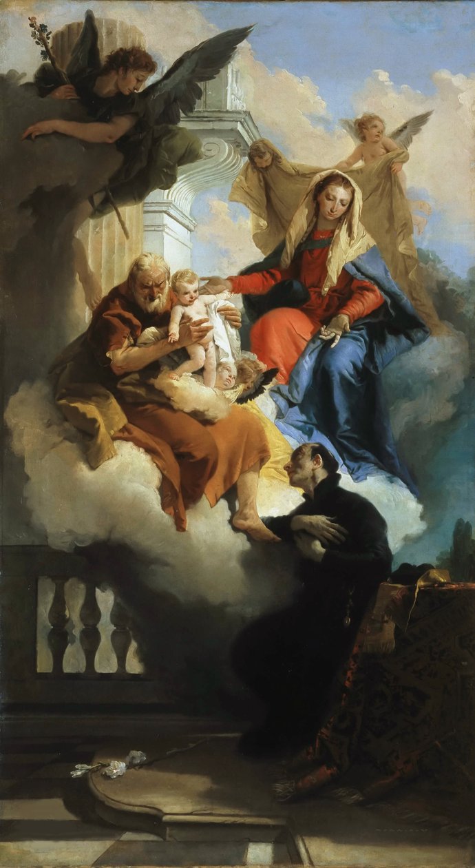 A Szent Család látomásában Szent Cajetánnak, 1735 körül. alkotó: Giambattista Tiepolo