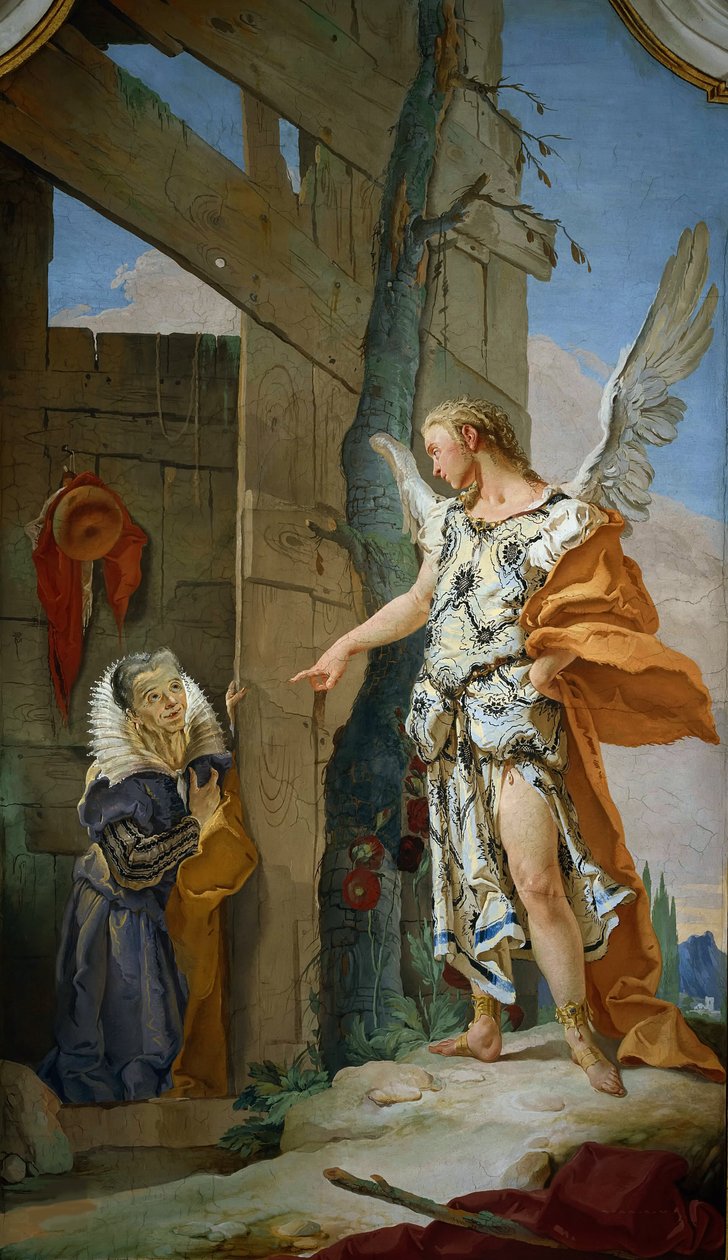 Az angyal megjelenése Sára előtt, 1728 körül. alkotó: Giambattista Tiepolo