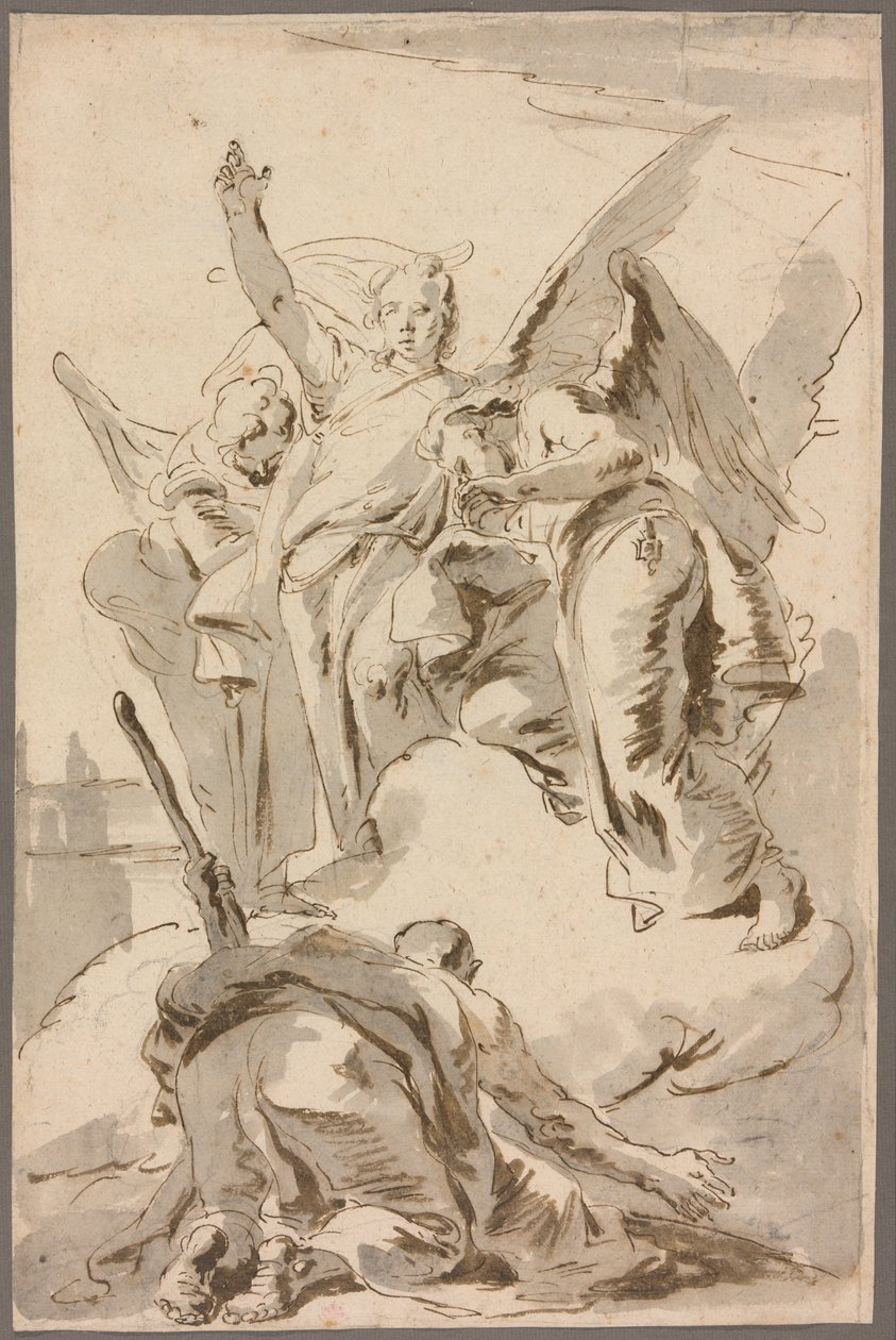 Három angyal jelenik meg Ábrahámnak alkotó: Giambattista Tiepolo