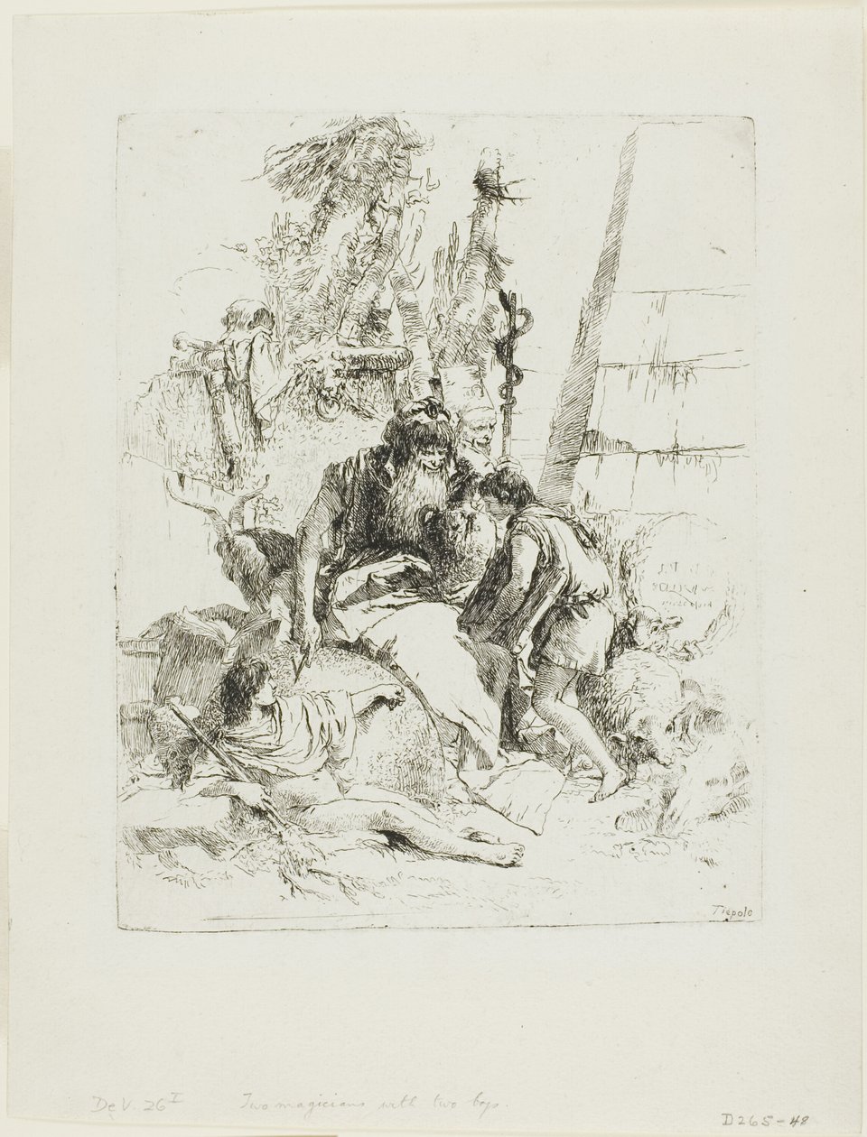 Két bűvész két fiúval, Scherziből alkotó: Giambattista Tiepolo