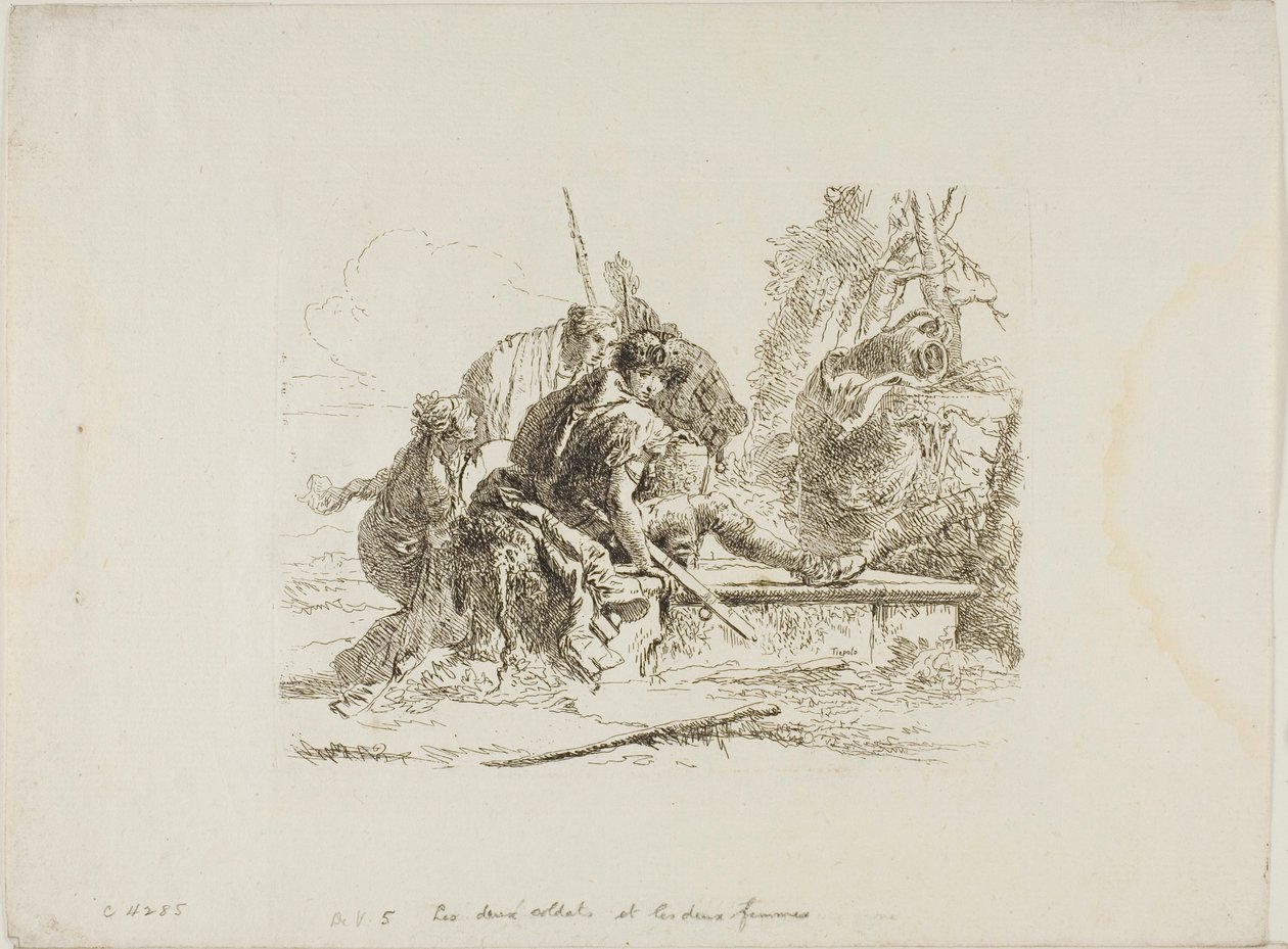 Két katona és két nő, Capricciből alkotó: Giambattista Tiepolo