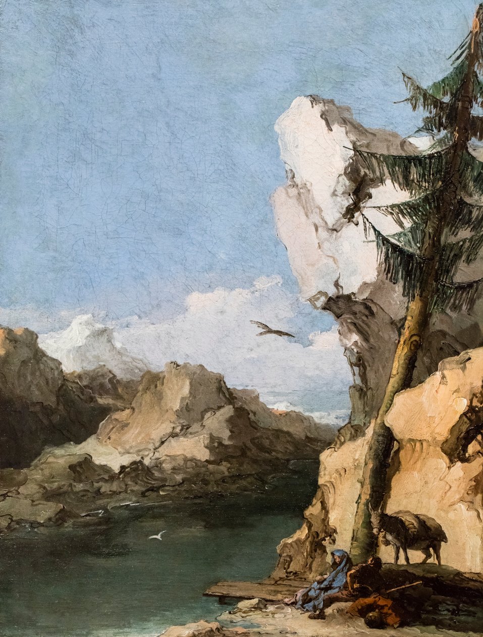 Pihenés az egyiptomi menekülés alatt, 1762/70 körül (olaj, vászon) alkotó: Giambattista & Tiepolo Giandomenico (1727-1804) Tiepolo