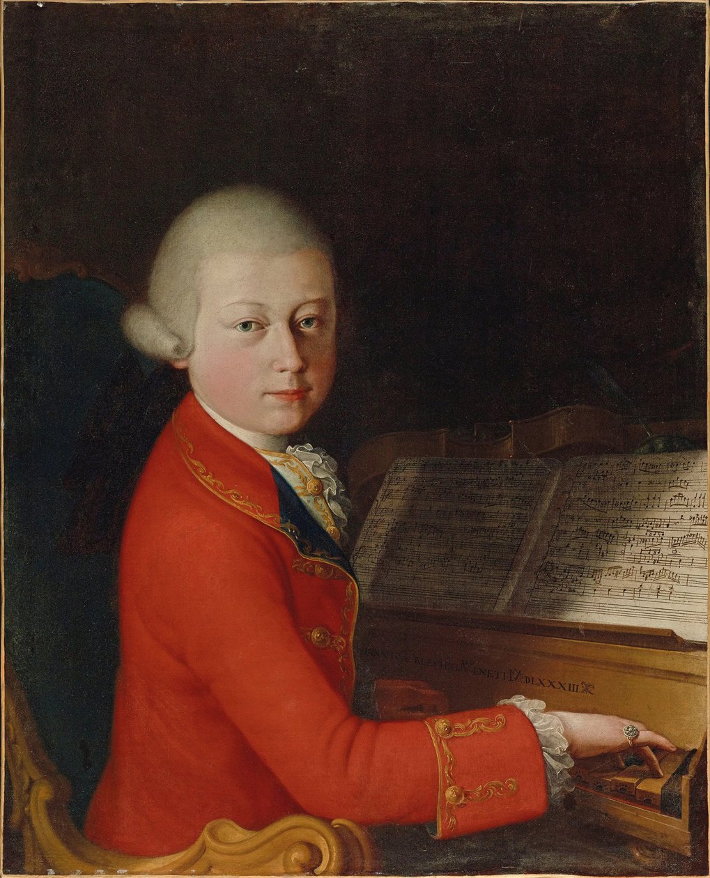 Wolfgang Amadeus Mozart portréja 1756-1791 13 éves korában Veronában, 1770. alkotó: Giambettino Cignaroli