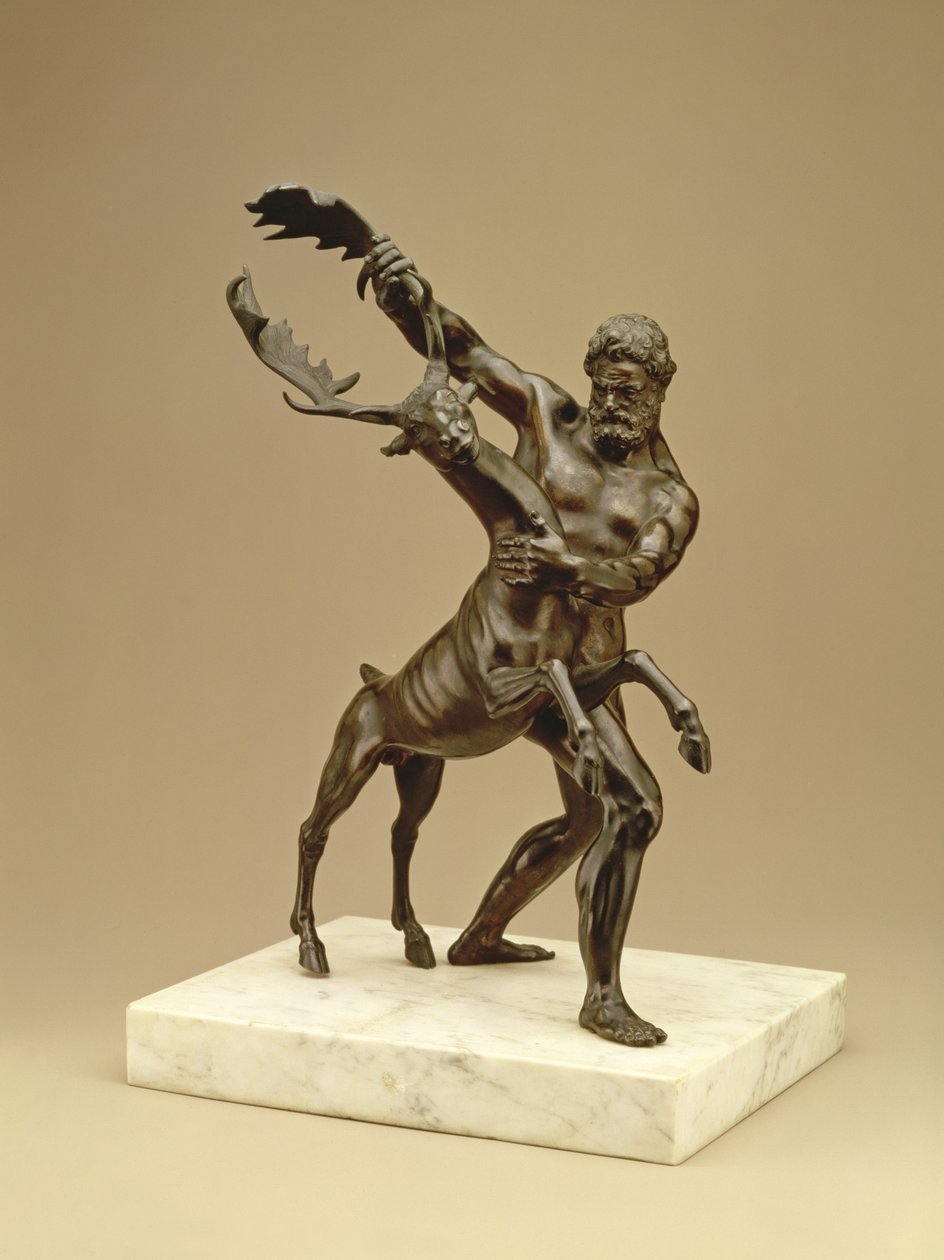 Herkules és az árkádiai szarvas (bronz) alkotó: Giambologna